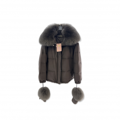 LORO PIANA DOWN JACKET WITH FUR COLLAR
